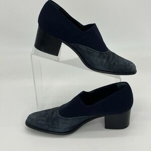 Fabianelli Italy Blue Suede Slip On‎ Loafer Shoes Womens 8 M Old Money Office